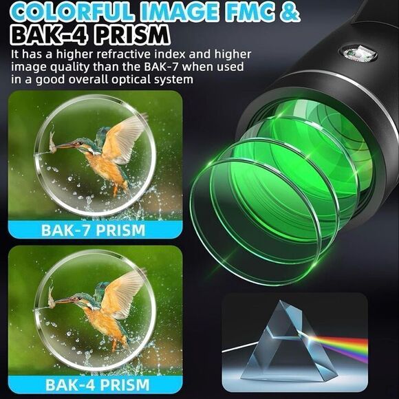 40x60 Monocular Telescope Smartphone Adapter High Powered BAK4 Prism FMC Monocul - Picture 2 of 7
